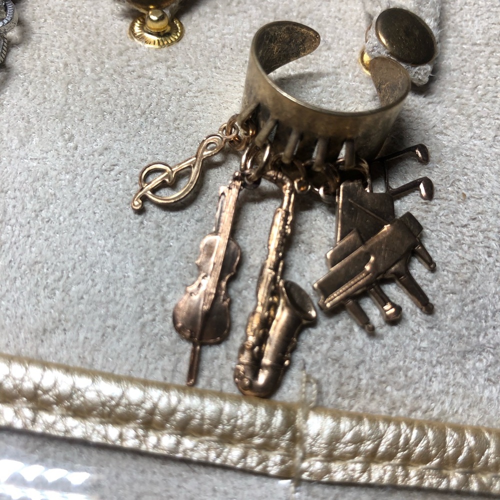 Gold Musical Instrument Charm Ring